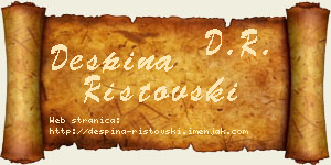 Despina Ristovski vizit kartica